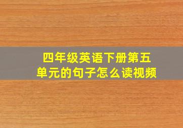 四年级英语下册第五单元的句子怎么读视频