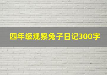 四年级观察兔子日记300字