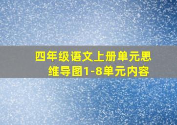 四年级语文上册单元思维导图1-8单元内容