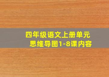 四年级语文上册单元思维导图1-8课内容