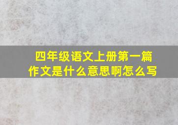 四年级语文上册第一篇作文是什么意思啊怎么写