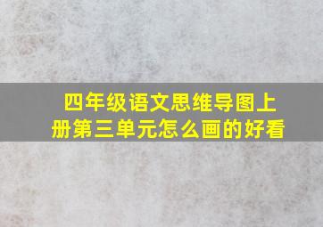 四年级语文思维导图上册第三单元怎么画的好看