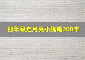 四年级走月亮小练笔200字