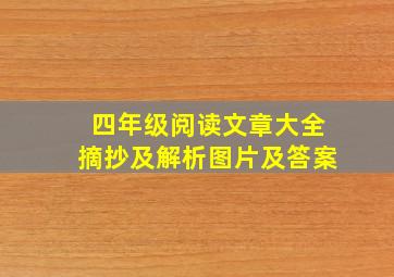 四年级阅读文章大全摘抄及解析图片及答案