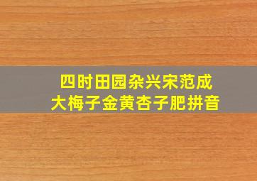 四时田园杂兴宋范成大梅子金黄杏子肥拼音