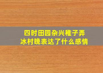 四时田园杂兴稚子弄冰村晚表达了什么感情