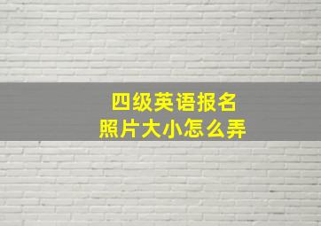 四级英语报名照片大小怎么弄