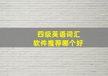 四级英语词汇软件推荐哪个好