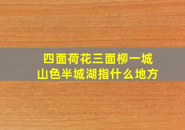 四面荷花三面柳一城山色半城湖指什么地方