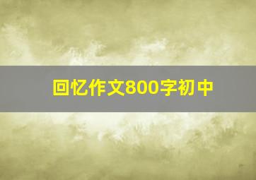 回忆作文800字初中