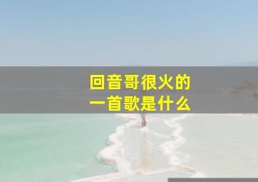 回音哥很火的一首歌是什么