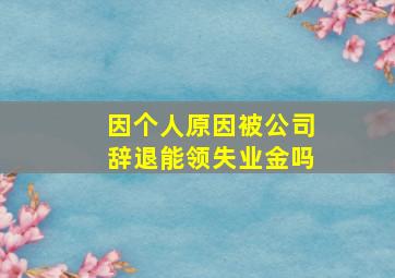 因个人原因被公司辞退能领失业金吗