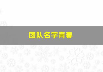 团队名字青春