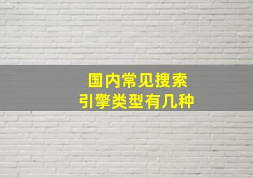 国内常见搜索引擎类型有几种