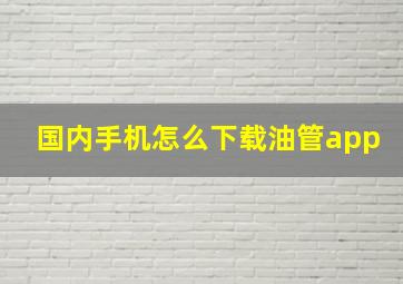 国内手机怎么下载油管app