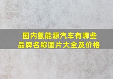 国内氢能源汽车有哪些品牌名称图片大全及价格