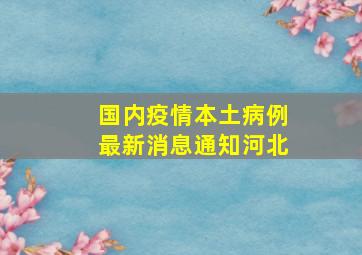 国内疫情本土病例最新消息通知河北