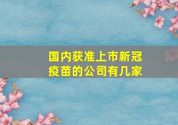 国内获准上市新冠疫苗的公司有几家