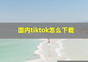 国内tiktok怎么下载