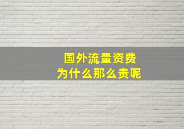 国外流量资费为什么那么贵呢