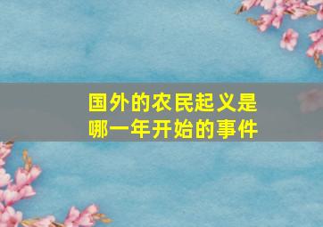 国外的农民起义是哪一年开始的事件