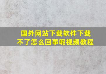 国外网站下载软件下载不了怎么回事呢视频教程