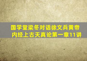 国学堂梁冬对话徐文兵黄帝内经上古天真论第一章11讲