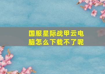 国服星际战甲云电脑怎么下载不了呢