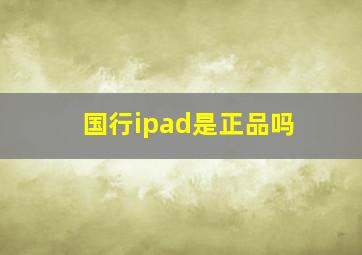 国行ipad是正品吗