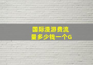 国际漫游费流量多少钱一个G