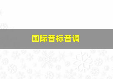 国际音标音调