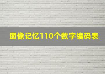 图像记忆110个数字编码表