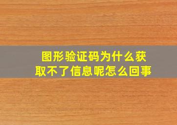 图形验证码为什么获取不了信息呢怎么回事