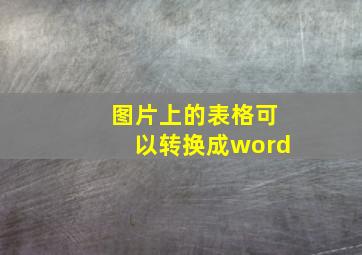 图片上的表格可以转换成word