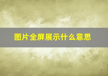 图片全屏展示什么意思