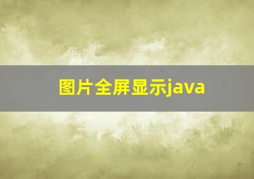 图片全屏显示java