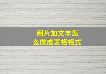 图片加文字怎么做成表格格式