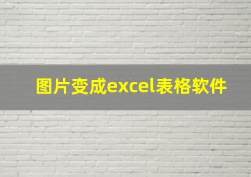 图片变成excel表格软件