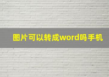 图片可以转成word吗手机