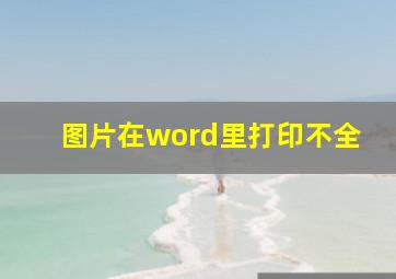 图片在word里打印不全