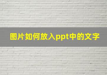 图片如何放入ppt中的文字