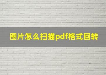 图片怎么扫描pdf格式回转