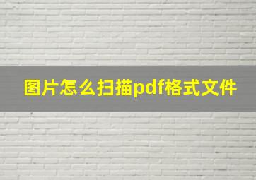 图片怎么扫描pdf格式文件