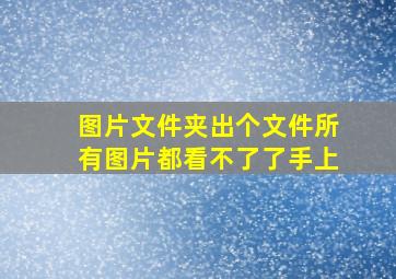 图片文件夹出个文件所有图片都看不了了手上