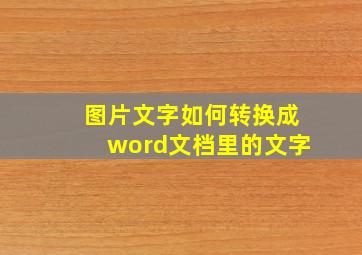 图片文字如何转换成word文档里的文字