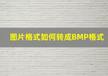 图片格式如何转成BMP格式