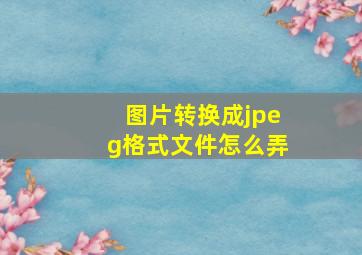 图片转换成jpeg格式文件怎么弄