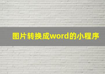 图片转换成word的小程序