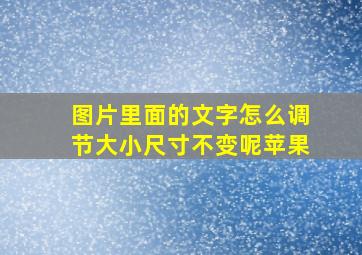 图片里面的文字怎么调节大小尺寸不变呢苹果