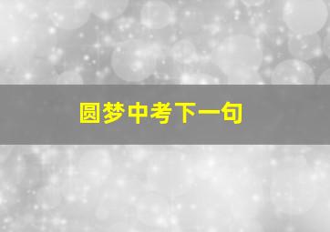 圆梦中考下一句